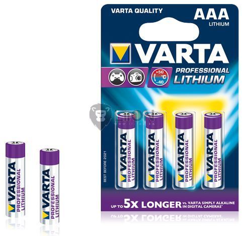 Varta Lithium AAA elem 4db-os